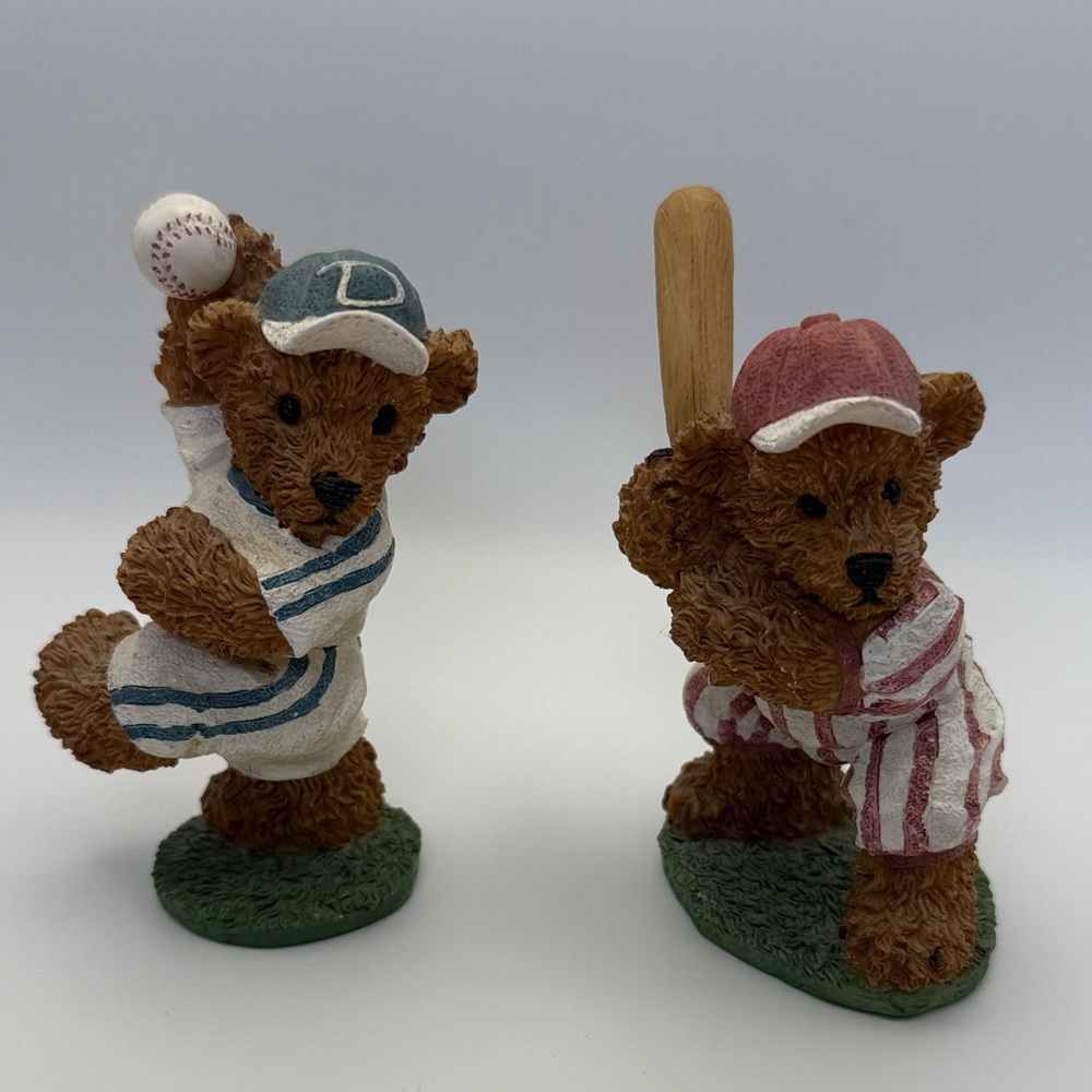 Home Interiors Baseball Bear Figurine - Brown and Red